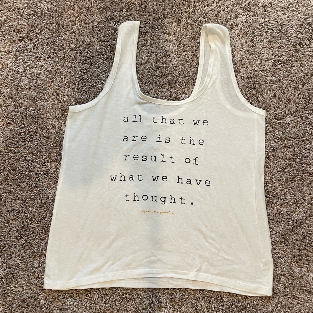 NWOT Spiritual Gangster white tank top, sleeveless. Medium loose fitting